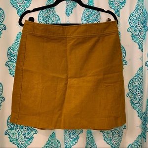 NWT JCrew Yellow Corduroy Mini Skirt